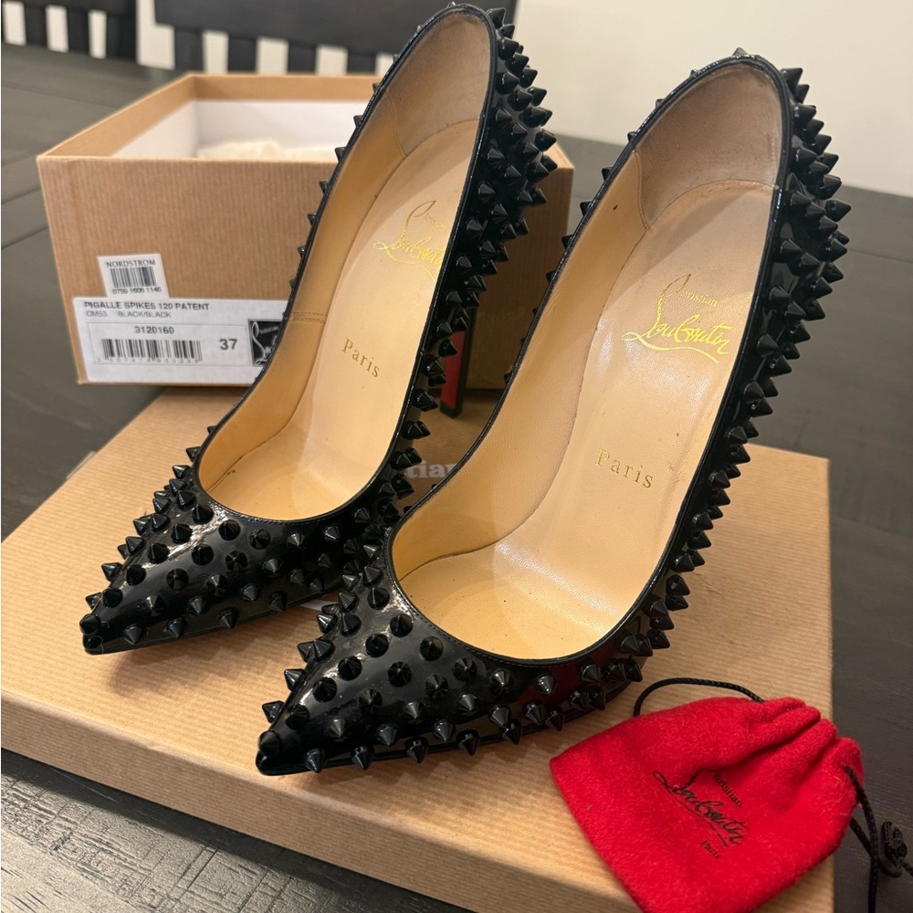 Christian Louboutin Black Spiked Heels